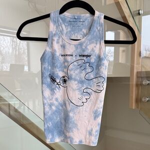Mini Rodini x Wrangler Blue Tie-Dye Tank Top
